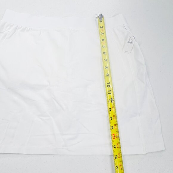 NWT T by Talbots White Everyday Stretch Skort - Size Large Ribbed Sided Pockets - Picture 4 of 7